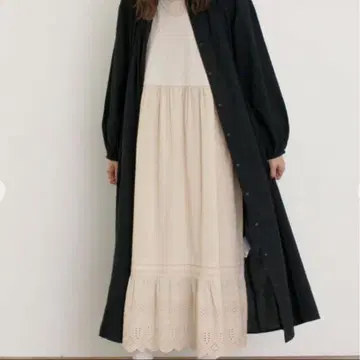 사만사 모스모스 컷 절개 페치 원피스 베이지