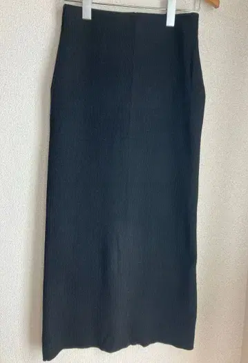 스픽 앤 스팬 리브 니트 타이트 스커트 롱 라메 블랙