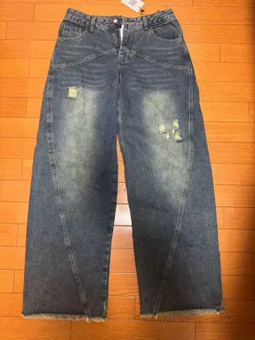 지저인 워시드 캐주얼 데님 워시드 배기 팬츠