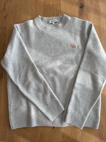 메종 키츠네 그레이 니트 스웨터 M