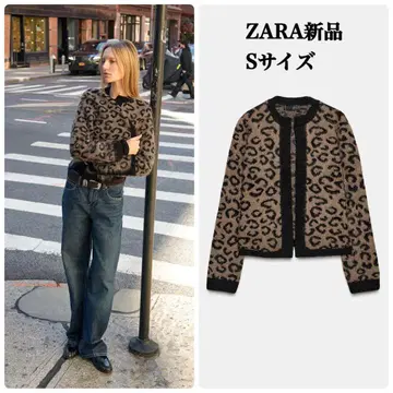 완판템 ZARA 애니멀 자카드 니트 가디건 S 택 포함 새상품