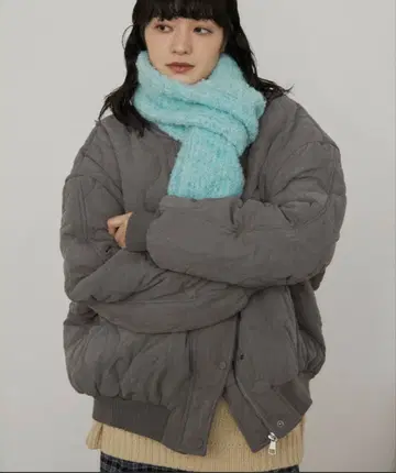 MERLOT 드라이 터치 충전솜 퀼팅 벌룬 블루종