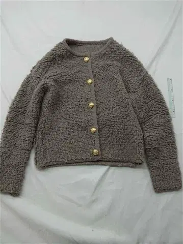 엘프 랭크 보아 가디건 여성용 L 사이즈 그레이 계열