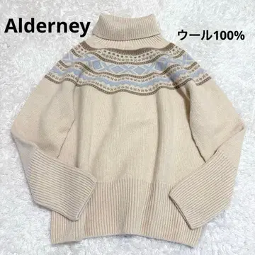 [ 미사용급 ] Alderney 터틀넥 노르딕 니트 울 100%
