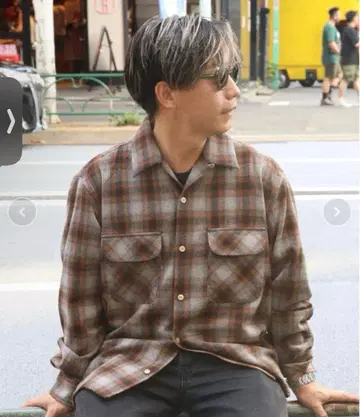 FJ 보드 셔츠 울 백넘버 브라운 옴브레 새상품 S 사이즈