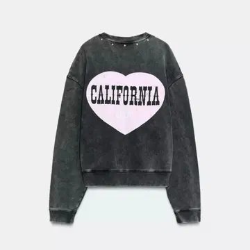 ZARA 워시드 가공 텍스트 스웨트 셔츠