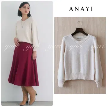 [ 1041 ] 아나이 모헤어 스팽글 천축 풀오버 크림 38 A