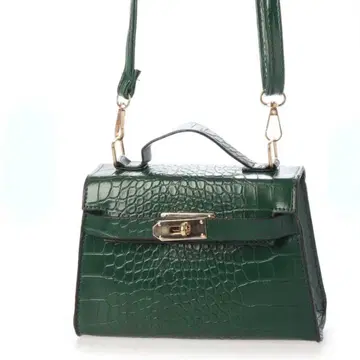 다크 그린 크로커다일풍 숄더백