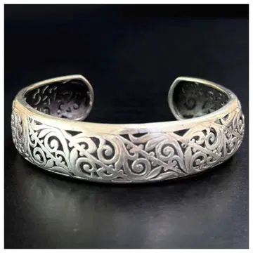 실버 925 시스루 당초 무늬 아라베스크 디자인 뱅글