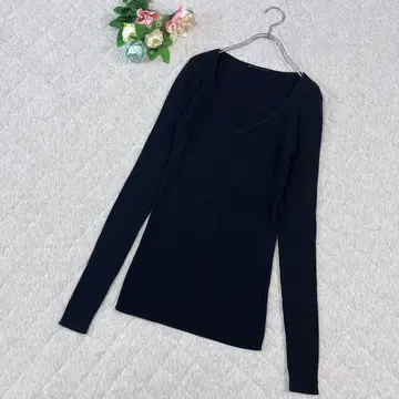 빵 [ Free ] 풀오버 니트 긴팔 V넥 티셔츠 리브 타이트