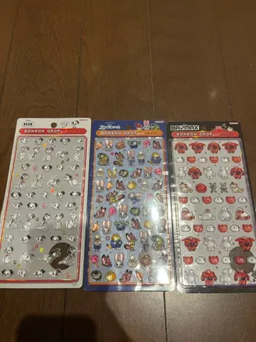 디즈니 모자 꽁지 드롭 씰 3종