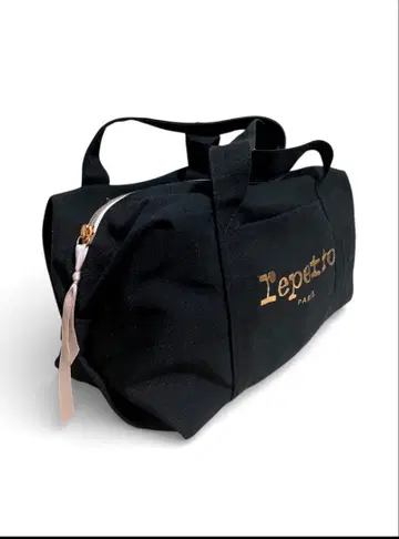 Repetto 블랙 로고 보스턴 백 토트백 핑크 리본