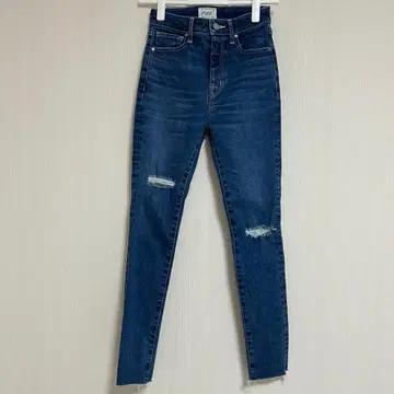 eimy istoire 데미지 스트레이트 청바지 자수 로고 23인치 데님