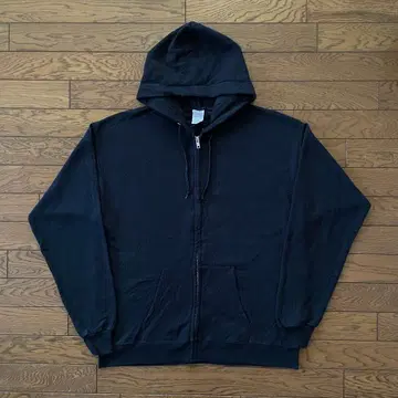 Hanes 지퍼 후드티 블랙 무지 L