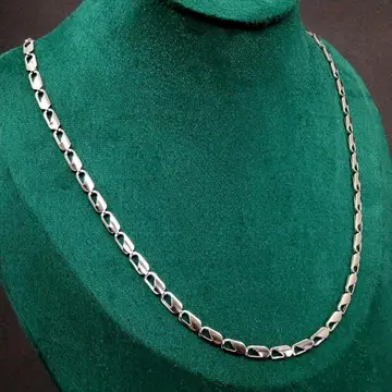 각인 체인 실버 목걸이 롱 60cm