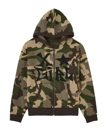 X-girl JACQARD KNIT ZIP UP HOODIE