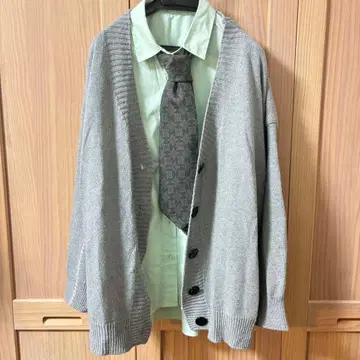 EMPORIO ARMANI 그레이 니트 가디건