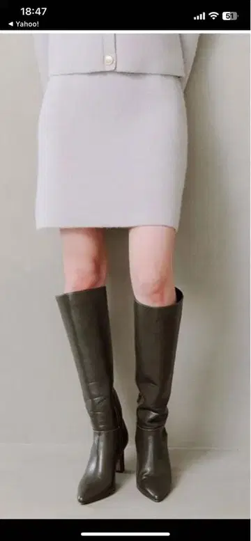 SNIDEL 폭스 니트 스커트 프리 사이즈