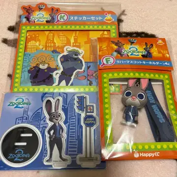 주토피아2 Happy 복권 주디 아크릴 스탠드 러버 마스코트 키링