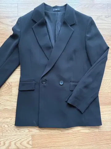 블랙 PLST 더블 자켓 S