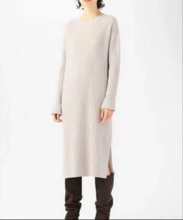 갤러리 비 리브 니트 원피스 그레이