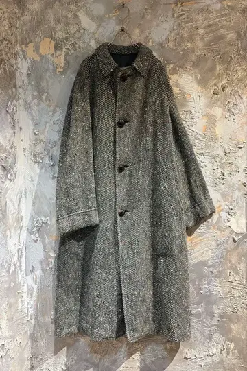 60s 빈티지 울 트위드 코트 남성용 여성용