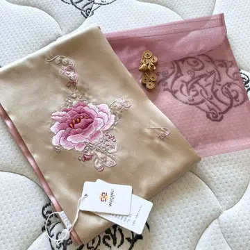 새상품 중국 실크 스톨 모란 자수 이중 일본풍 패턴