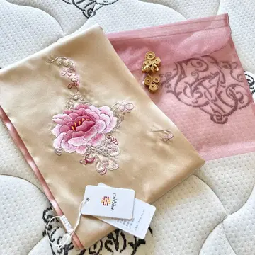 새상품 실크 스톨 모란 자수 이중 모란 일본풍 패턴