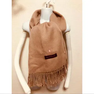 CLATHAS 핑크 베이지 머플러 울 100%