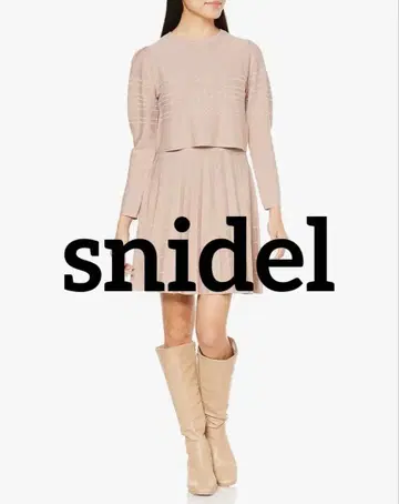 snidel 크롭 니트 셋업 핑크 PINK