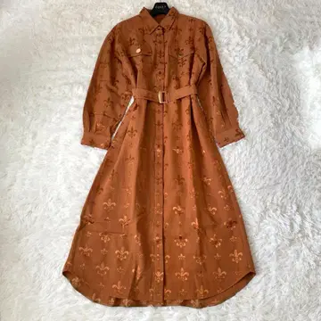 그레이스 클래스 그로그랭 자카드 드레스 23AW 셔츠 원피스