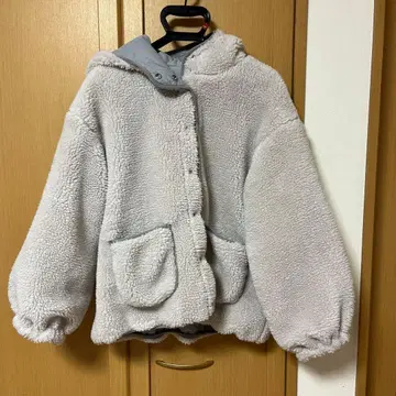 후드 부착 보아 자켓 그레이