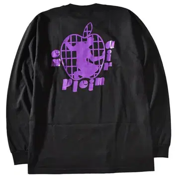 en plein air 티셔츠 블랙 퍼플 사과 로고