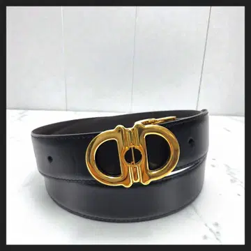 dunhill 던힐 벨트 D 로고 골드 버클 가죽 블랙