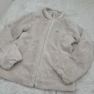 아디다스 퍼지 집업 블루종 복슬복슬 보아 베이지 화이트 자켓