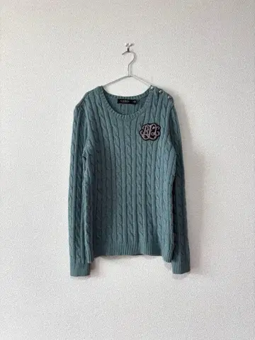 로렌 랄프 로렌 케이블 짜임 엠블럼 와펜 니트 M