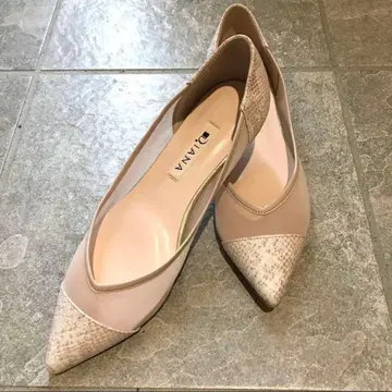 새상품급 Diana 핑크 메쉬 크로커다일 스틸레토 펌프스