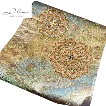 LULU2 후쿠로 오비 나전 화문 꽃 보라색 금