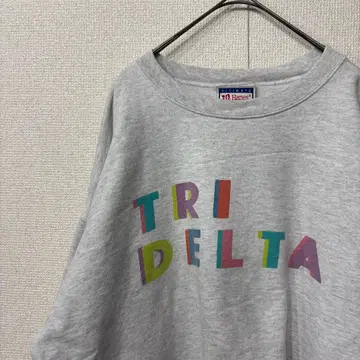 헤인즈 맨투맨 프린트 그레이 미국 빈티지 의류 XL 상당 3419