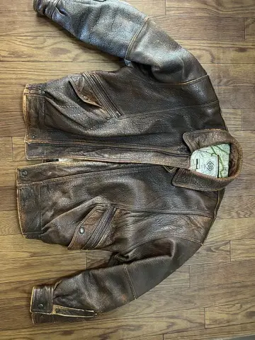 레더 봄버 자켓 다크 브라운