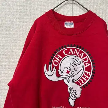 길단 맨투맨 프린트 레드 로고 미국 빈티지 의류 L 3416