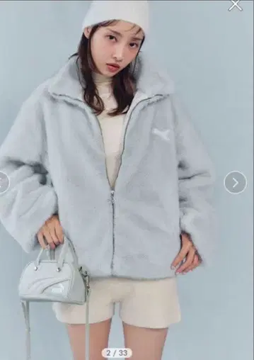 [ SNIDEL x PUMA ] 에코 퍼 블루종 라이트 블루