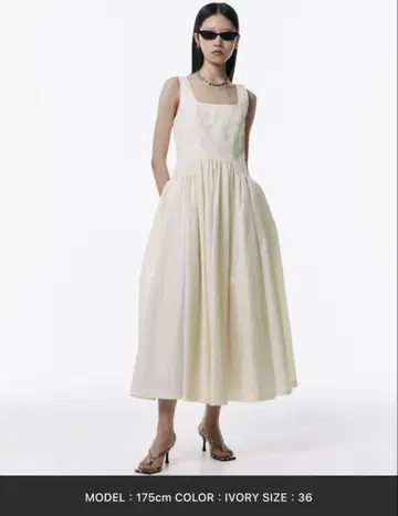 JOSEMOON 그랜드 플레어 드레스 아이보리 36