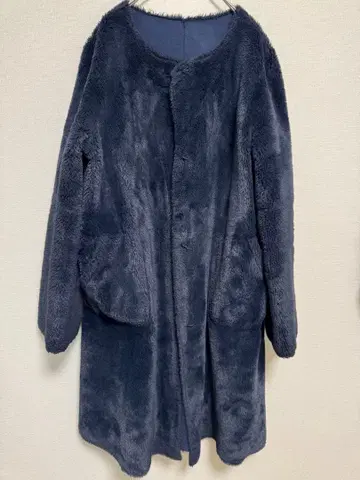 무스탕풍 롱 코트 PARC LAMU 리버서블 새상품급 네이비