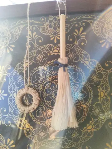 정마 린넨 반지 펜던트와 정마 린넨 빗자루 세트