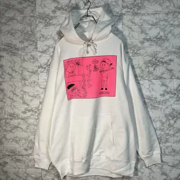 새상품 초레어 나카지마 조인트 하자 응꼬링 화이트 후드티 XXL