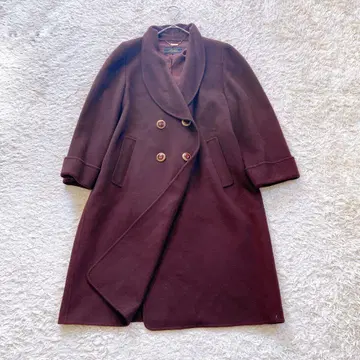 레리안 캐시미어 혼방 롱 울 코트 골드 버튼 더블 9호