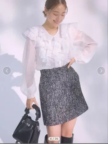 셀포드 전개 미니 스커트 MIX 36 사다리꼴 허리밴딩