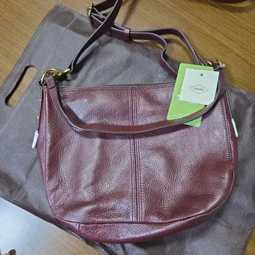 FOSSIL 클레어 레드 가죽 숄더백