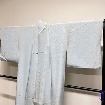 이로무지 파도 무늬 하늘색 사선 기모노 124tz